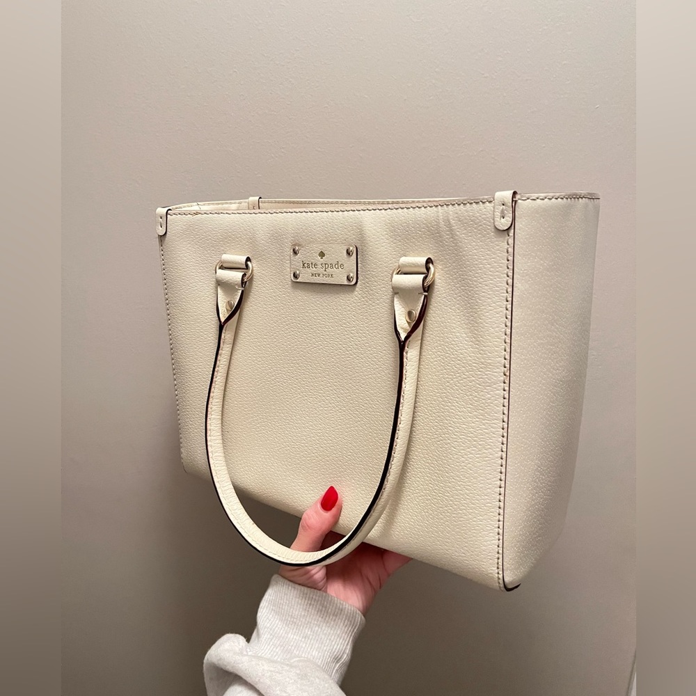 Kate Spade Purse, Cream Handbag, Polka Dot Lining